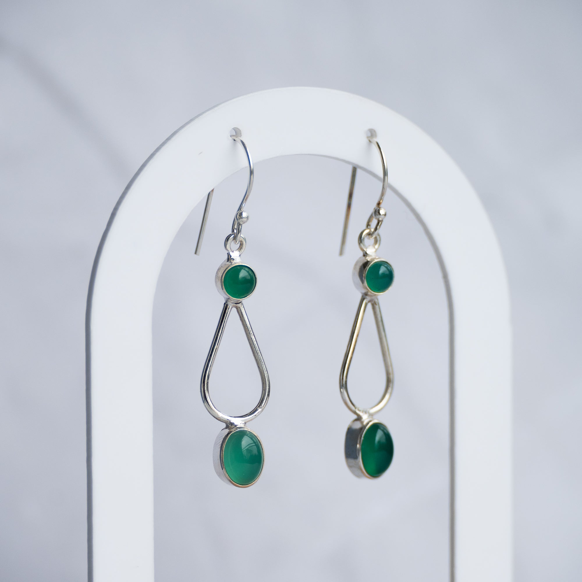 Green Onyx Drop Earrings