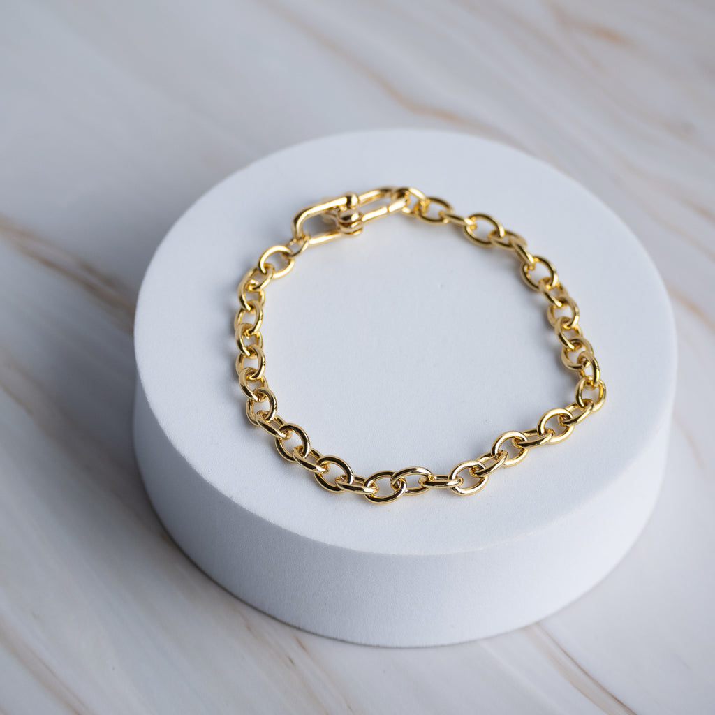 Modern Paperclip clasp Gold Chain