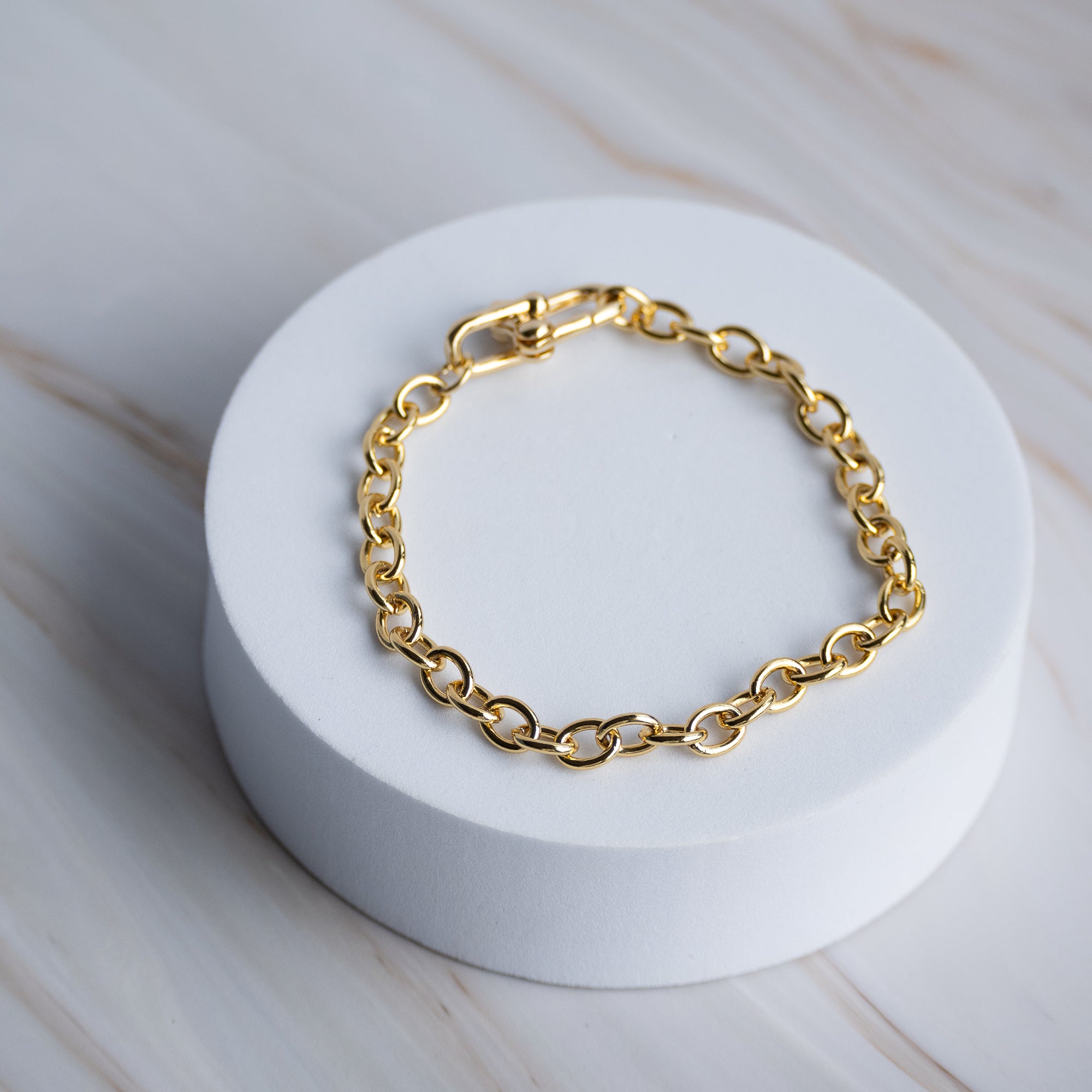 Modern Paperclip clasp Gold Chain