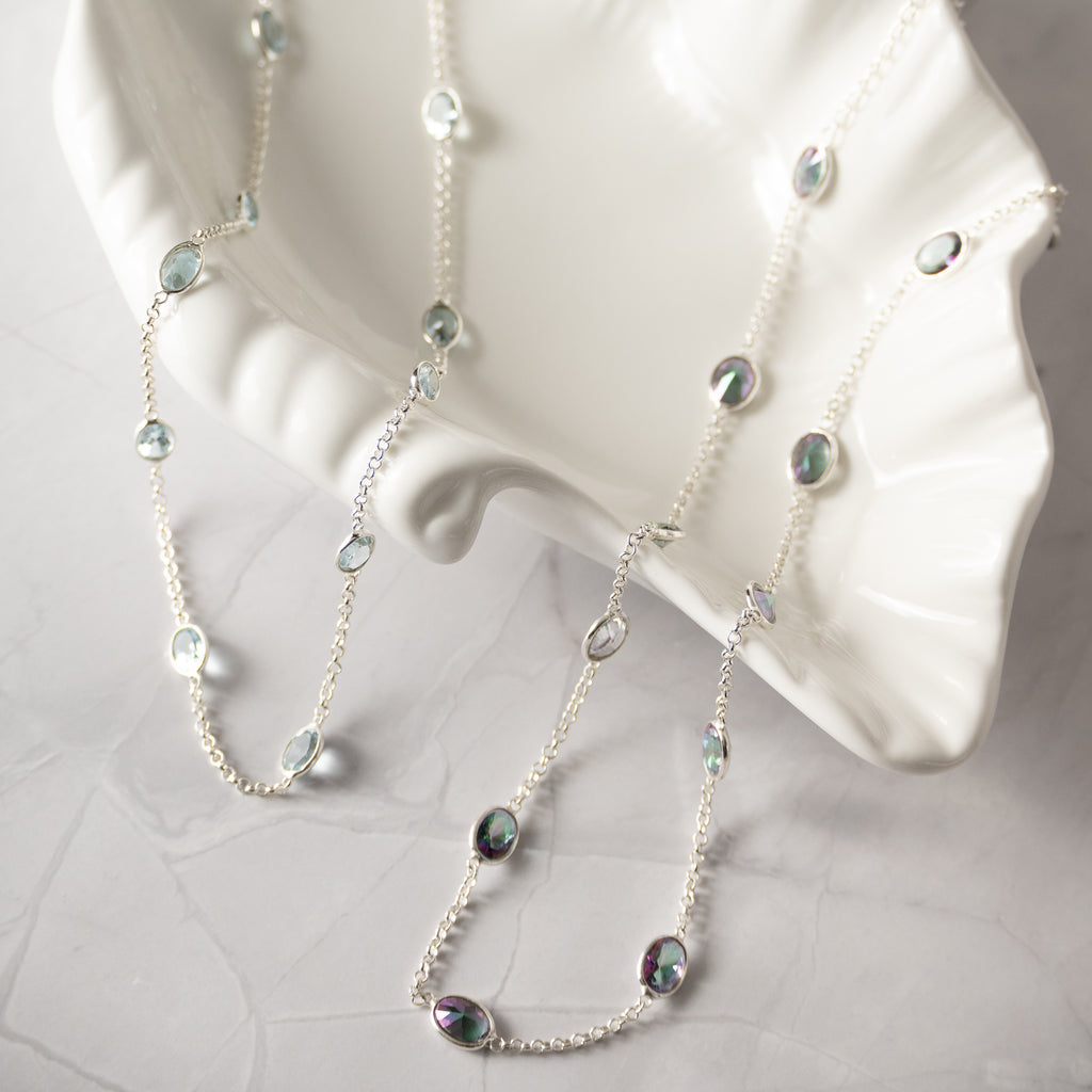 Oval Blue Topaz necklace