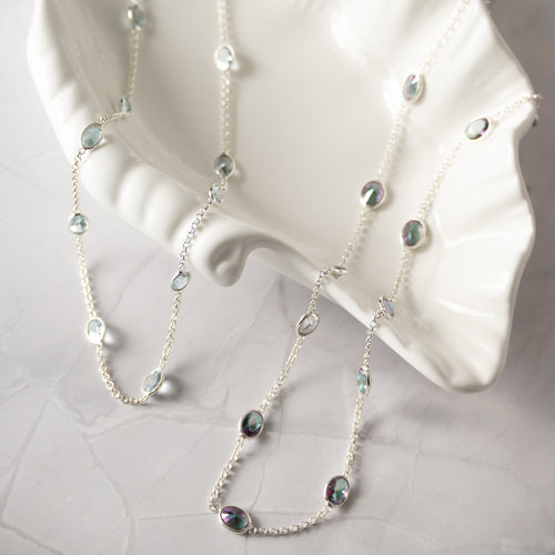 Oval Mystic topaz necklace - Terciany 