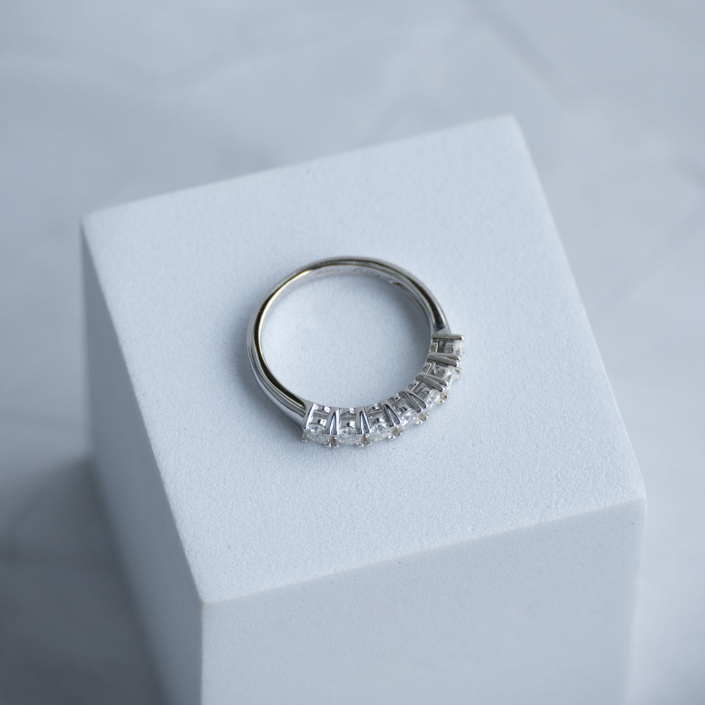 3mm Half eternity Moissanite ring