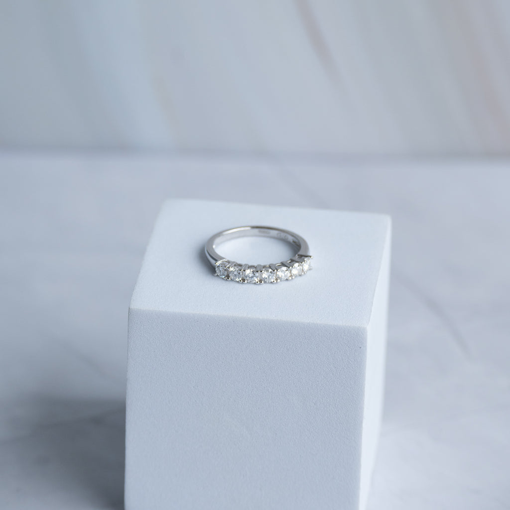 3mm Half eternity Moissanite ring