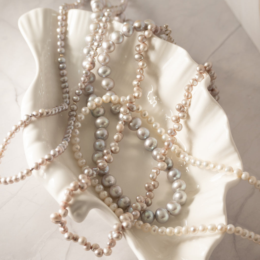 6-7 mm Grey\Peach Freshwater pearls