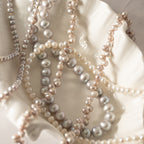 5 mm Grey/Peach Pearl necklace - Terciany 