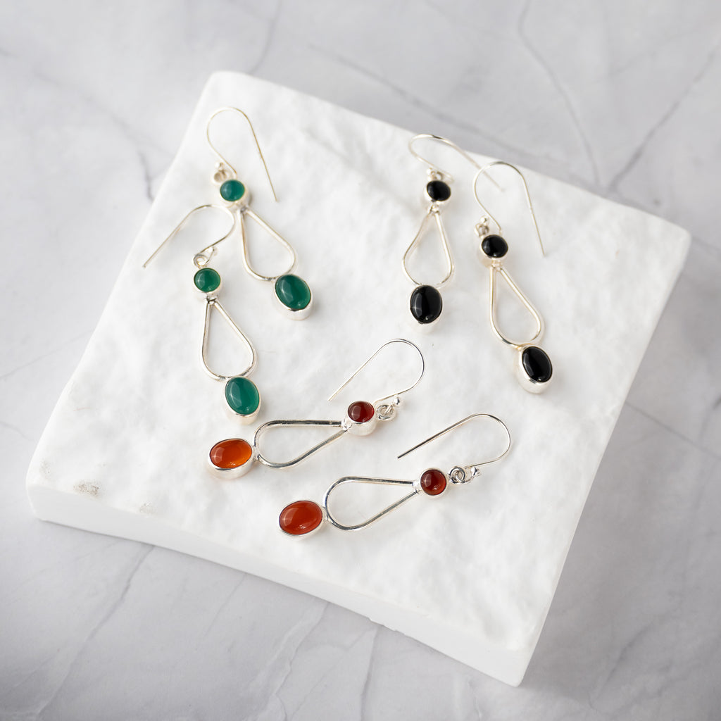 Green Onyx Drop Earrings