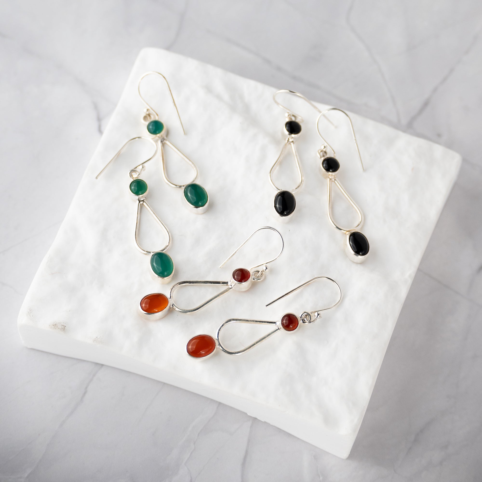 Green Onyx Drop Earrings