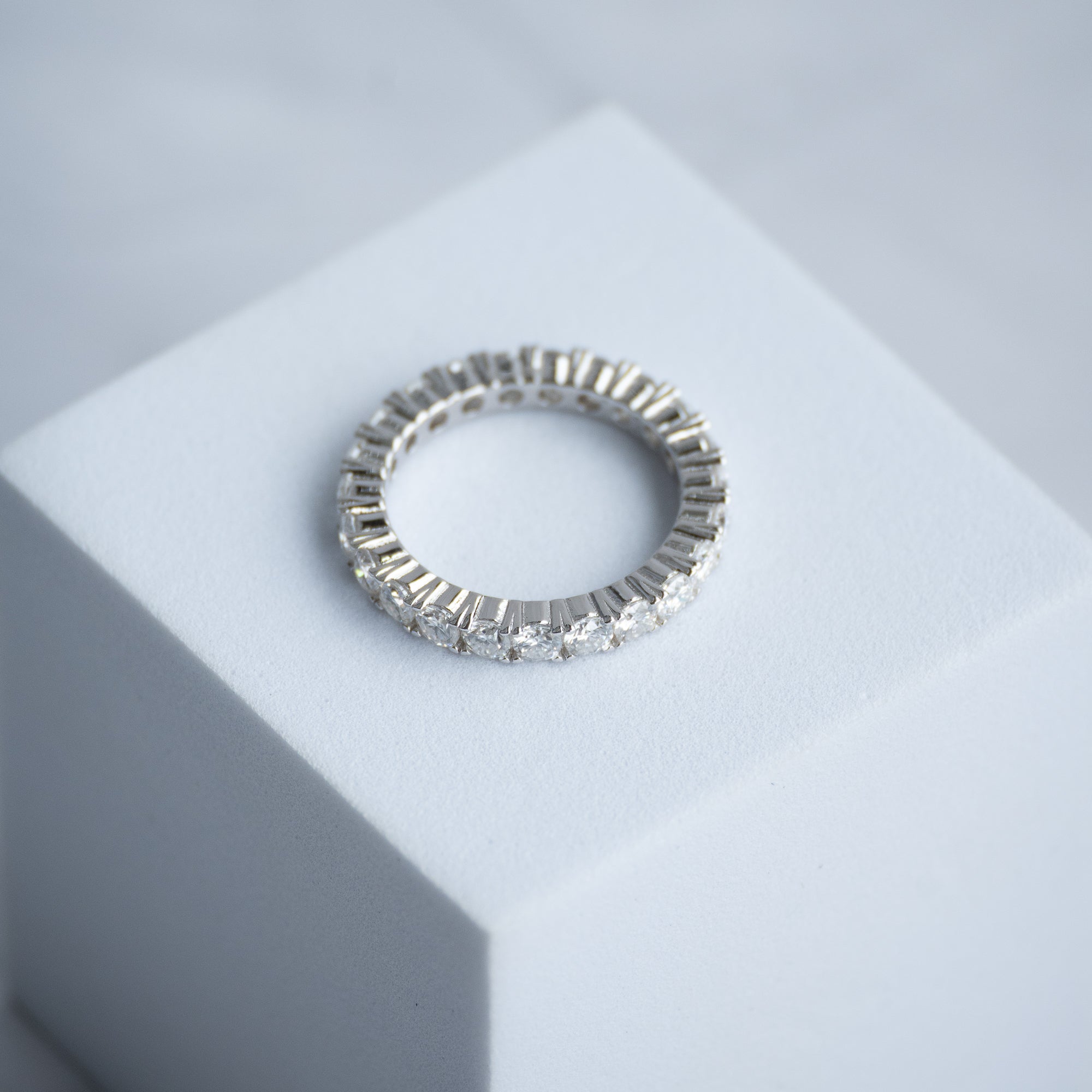 3mm Full Eternity Moissanite ring