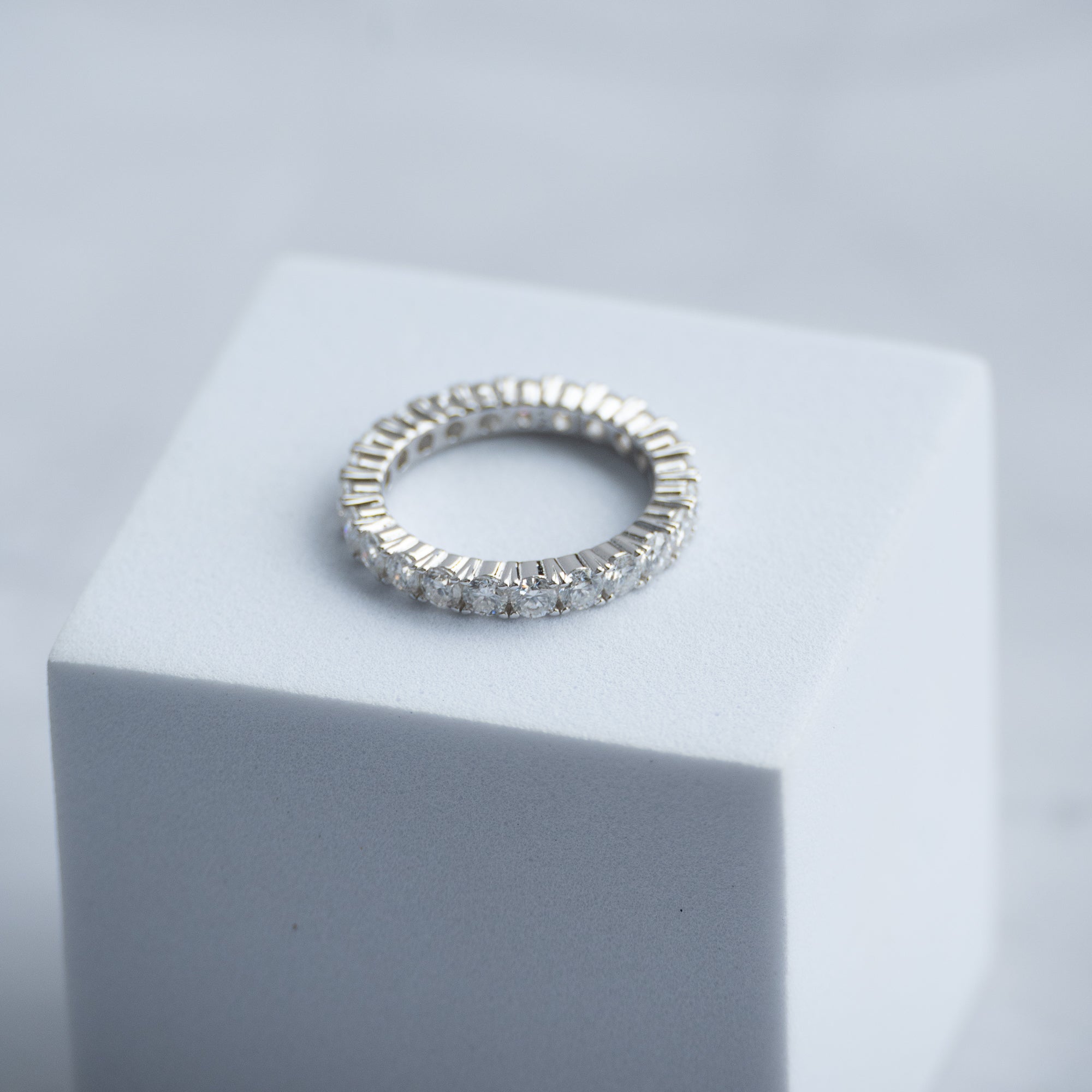 3mm Full Eternity Moissanite ring