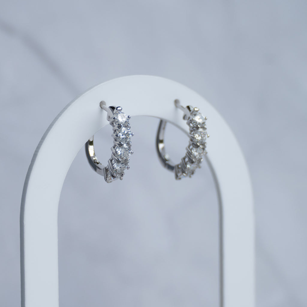 Moissanite Half Round Statement Huggy earrings