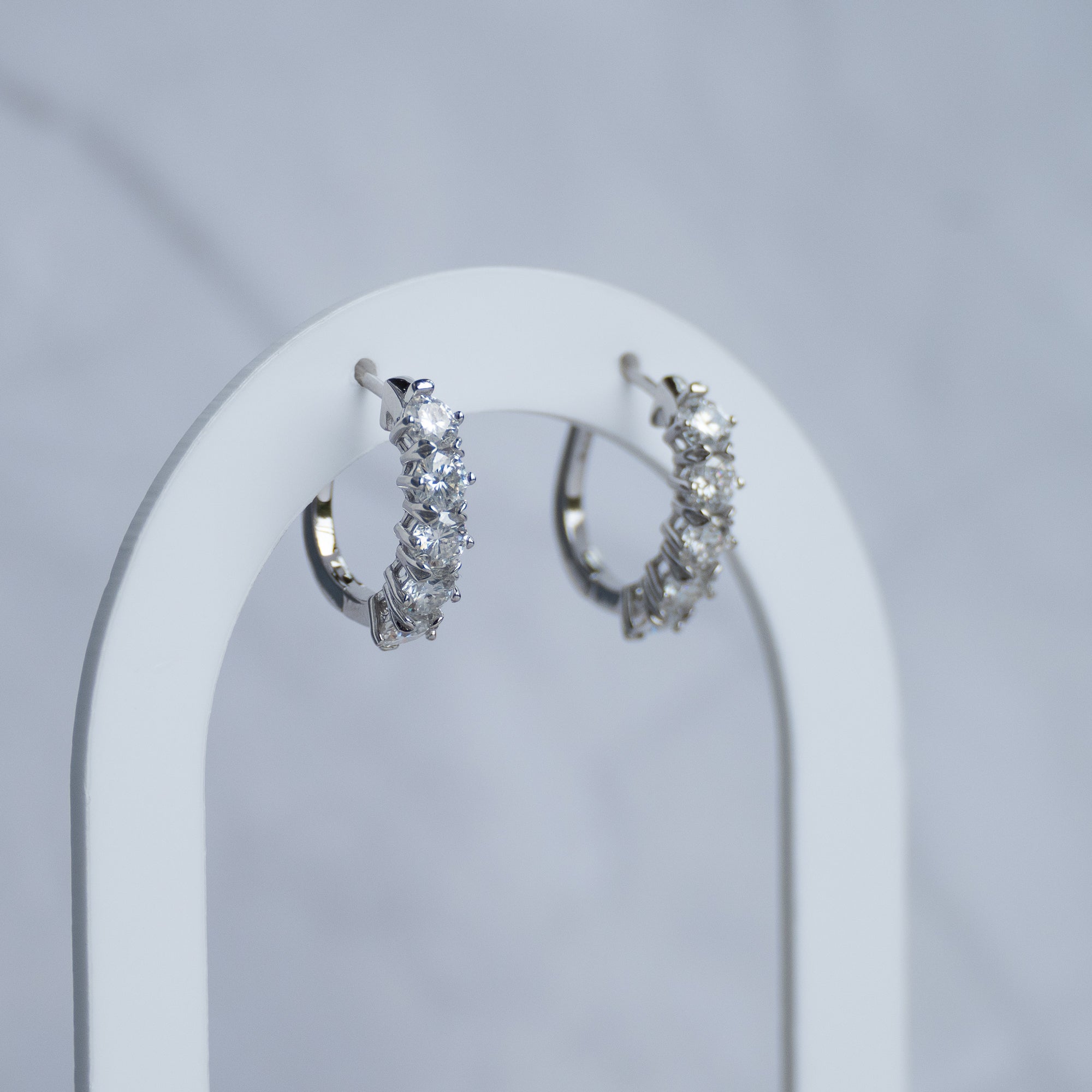 Moissanite Half Round Statement Huggy earrings