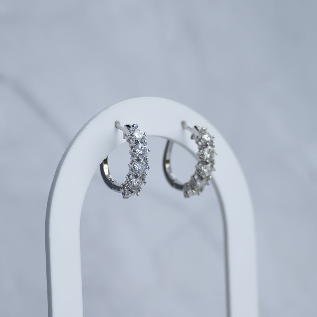 Moissanite Half Round Statement Huggy earrings