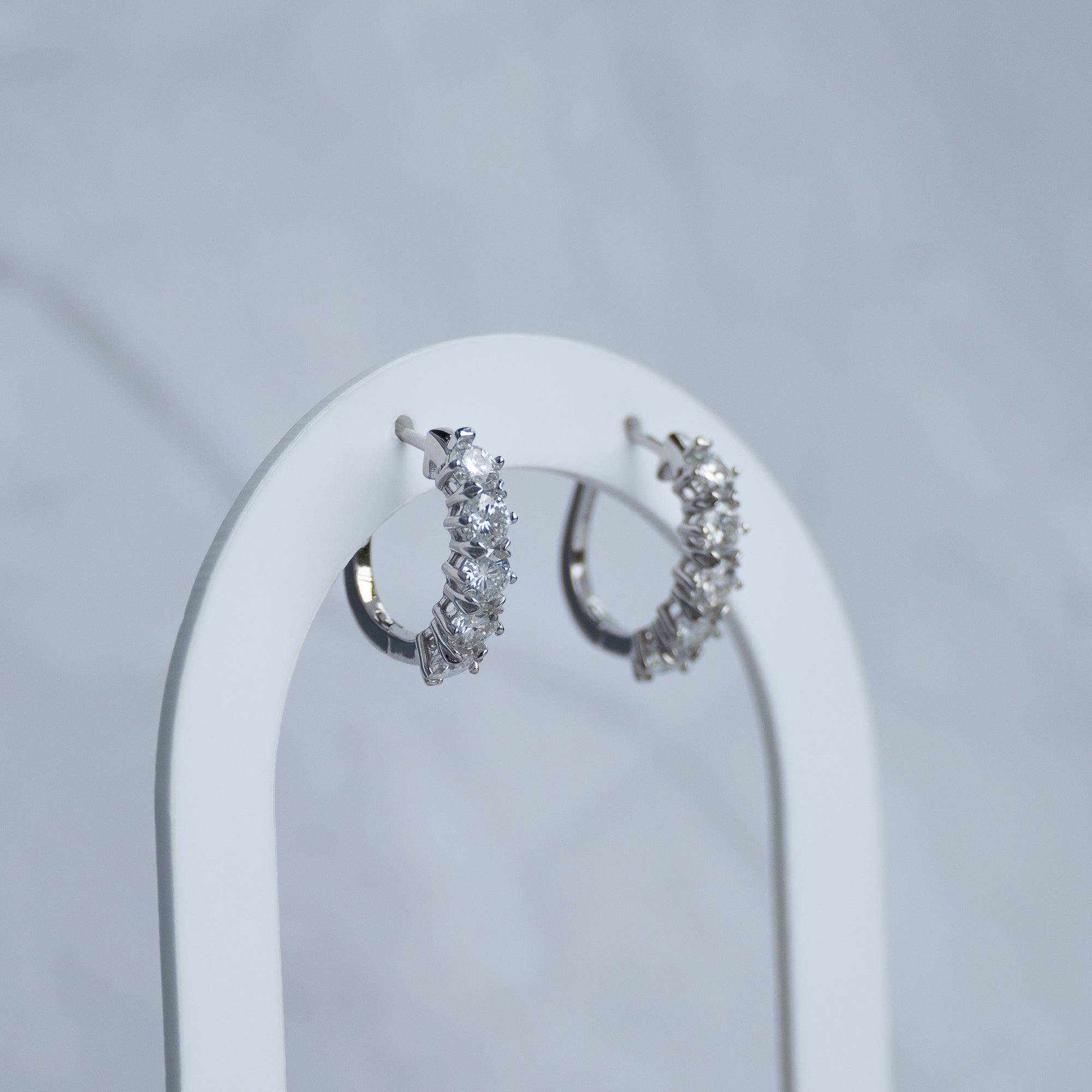 Moissanite Half Round Statement Huggy earrings