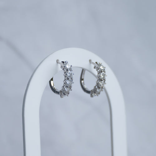 Moissanite Half Round Statement Huggy earrings - Terciany 
