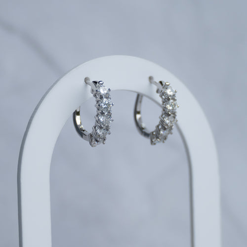 Moissanite Half Round Statement Huggy earrings - Terciany 