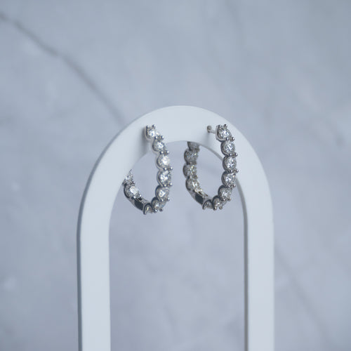 Large Statement Moissanite Huggy earrings - Terciany 