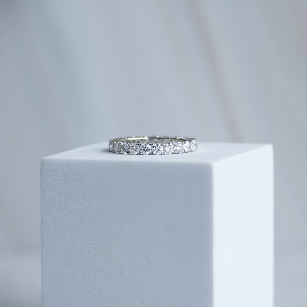 3mm Full Eternity Moissanite ring