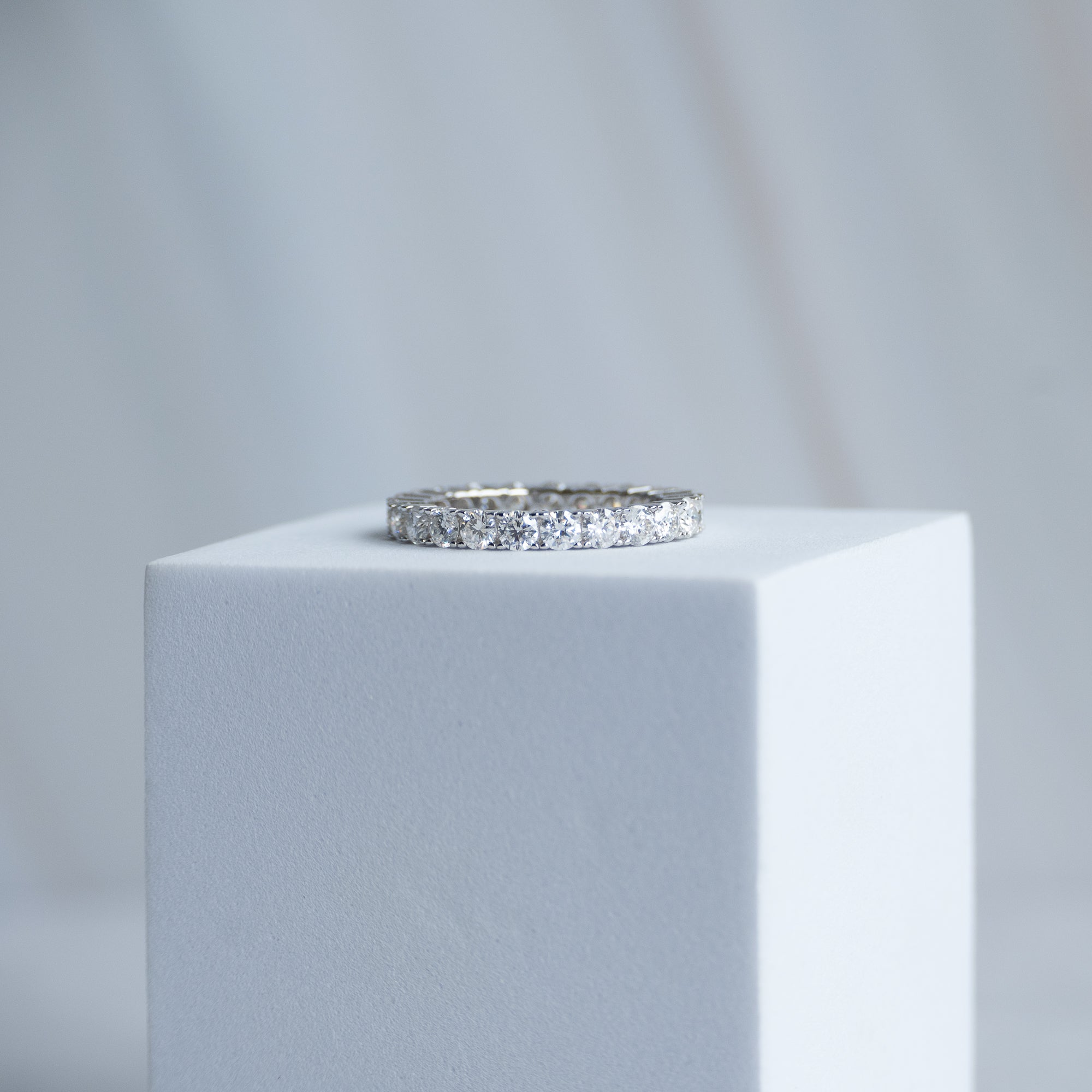 3mm Full Eternity Moissanite ring