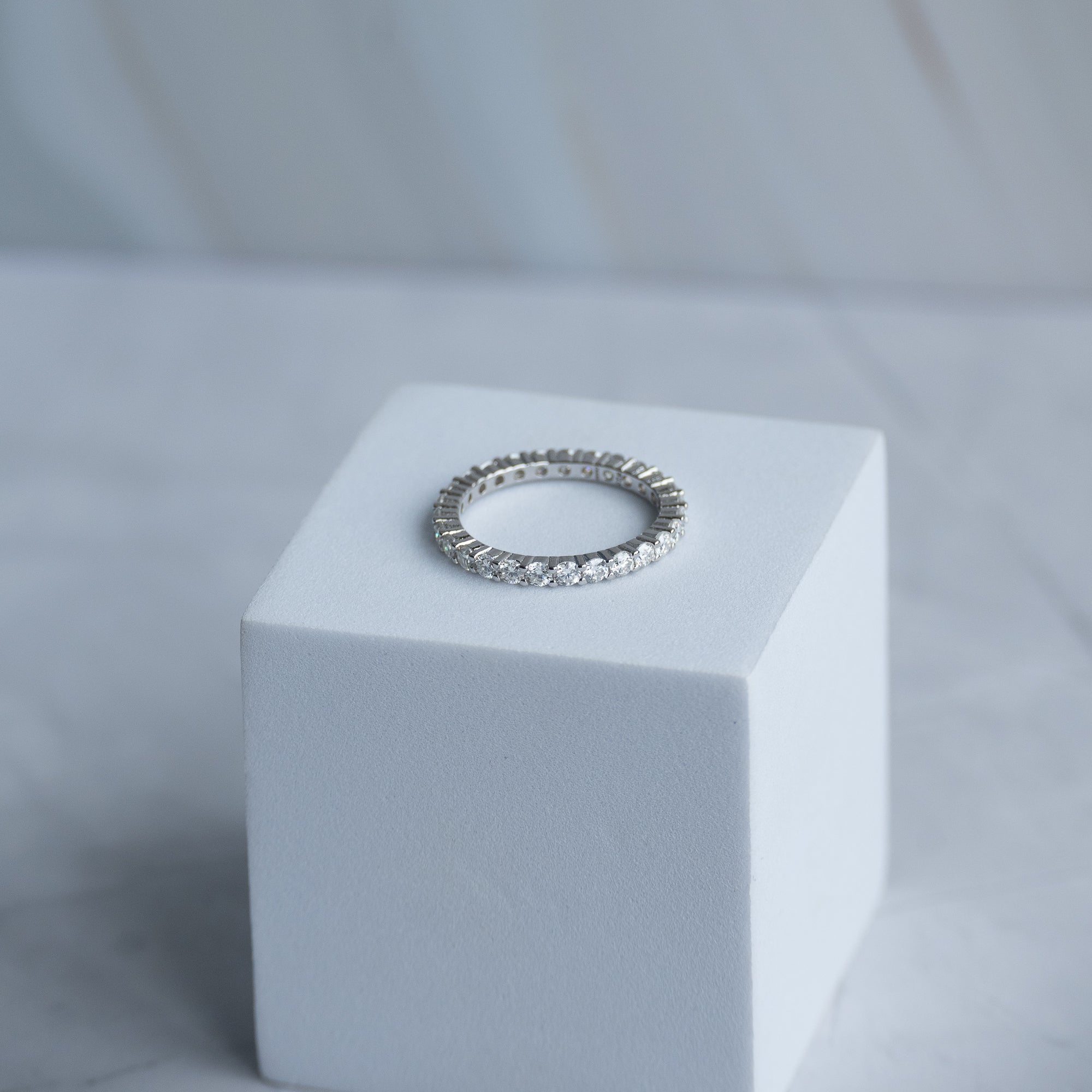 2.5 mm Moissanite Full Eternite Ring