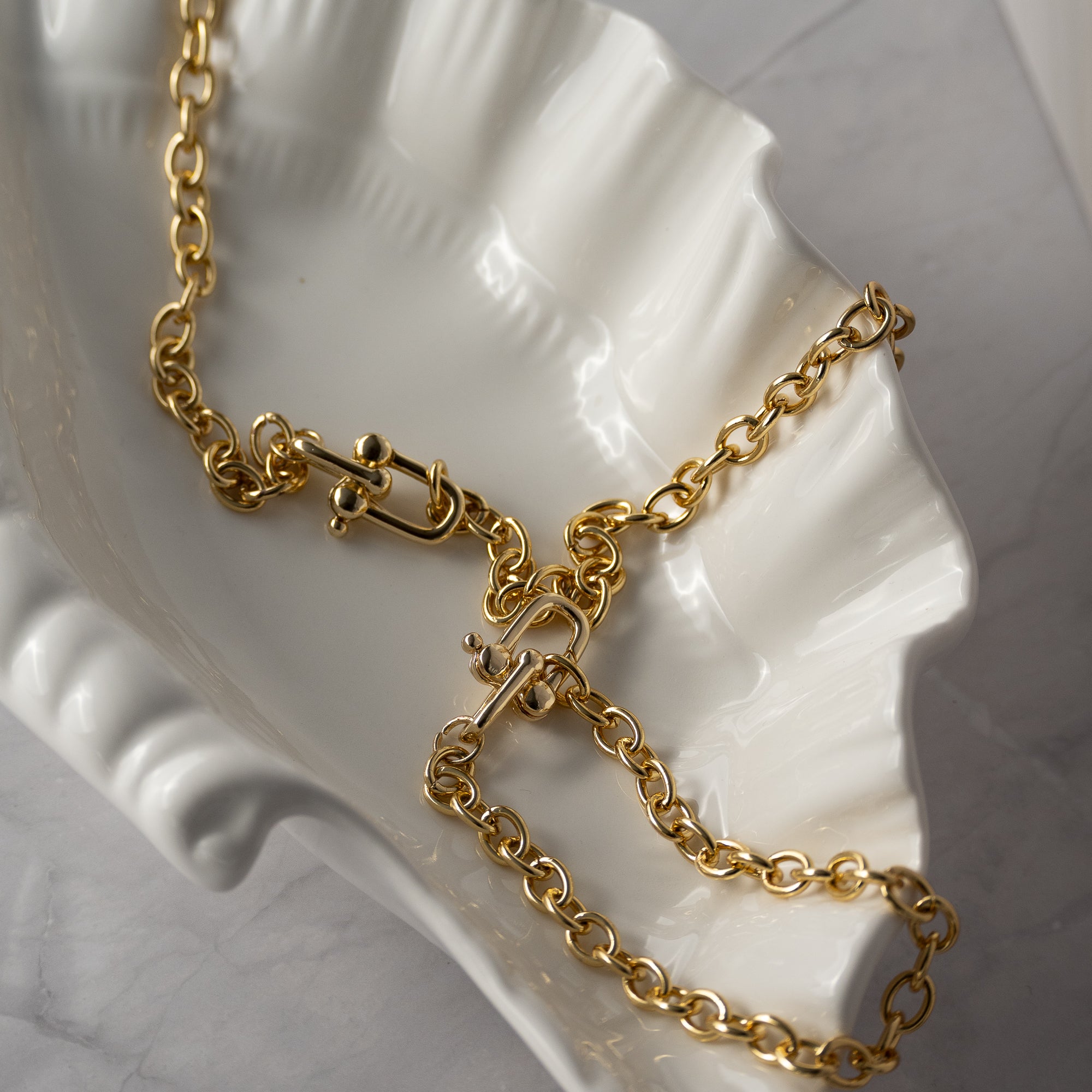 Modern Paperclip clasp Gold Chain