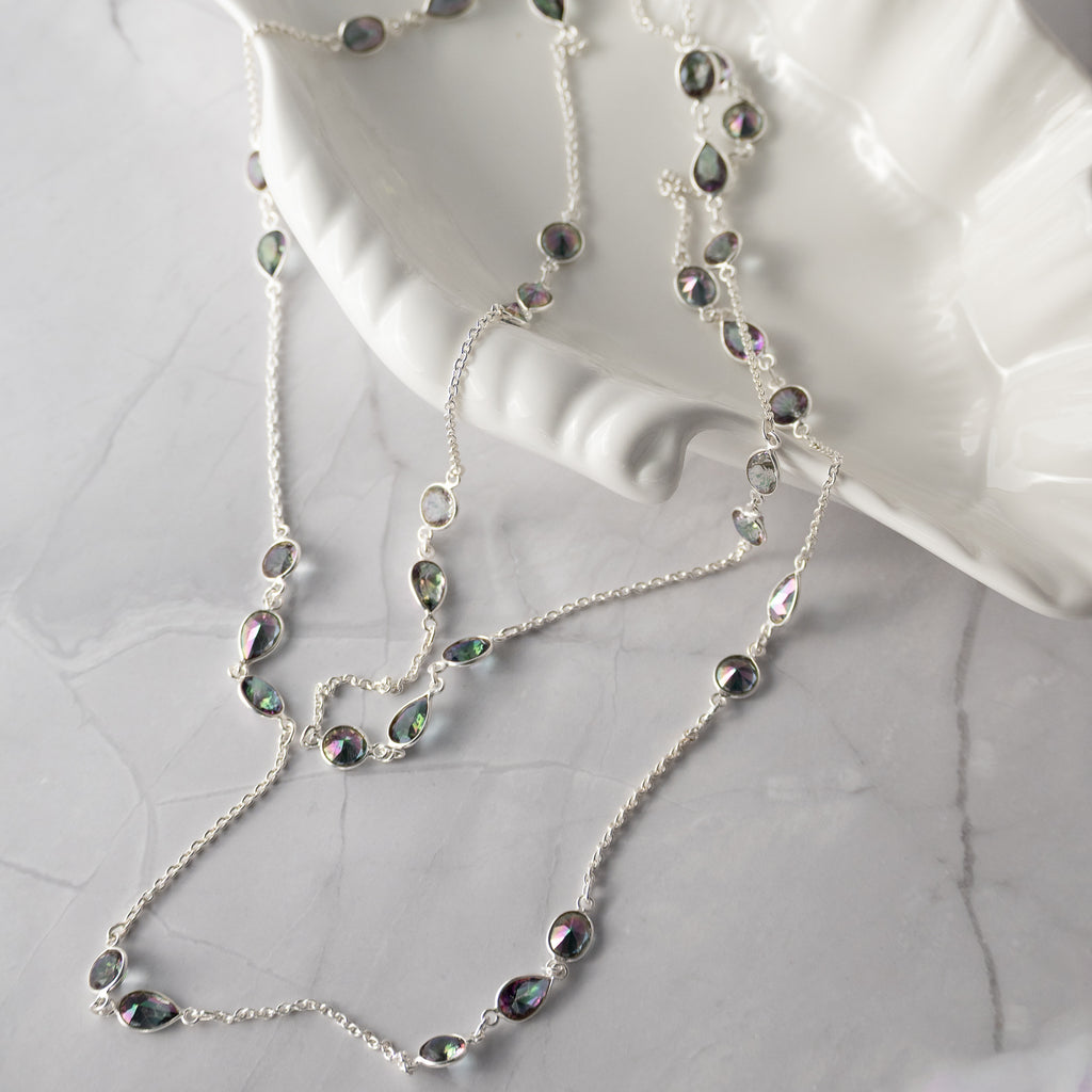 1.20 meter  Long Mystic Topaz Necklace