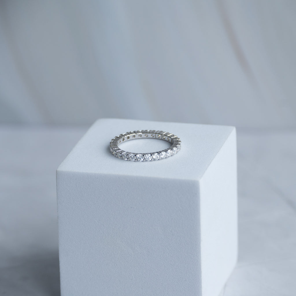 2.5 mm Moissanite Full Eternite Ring