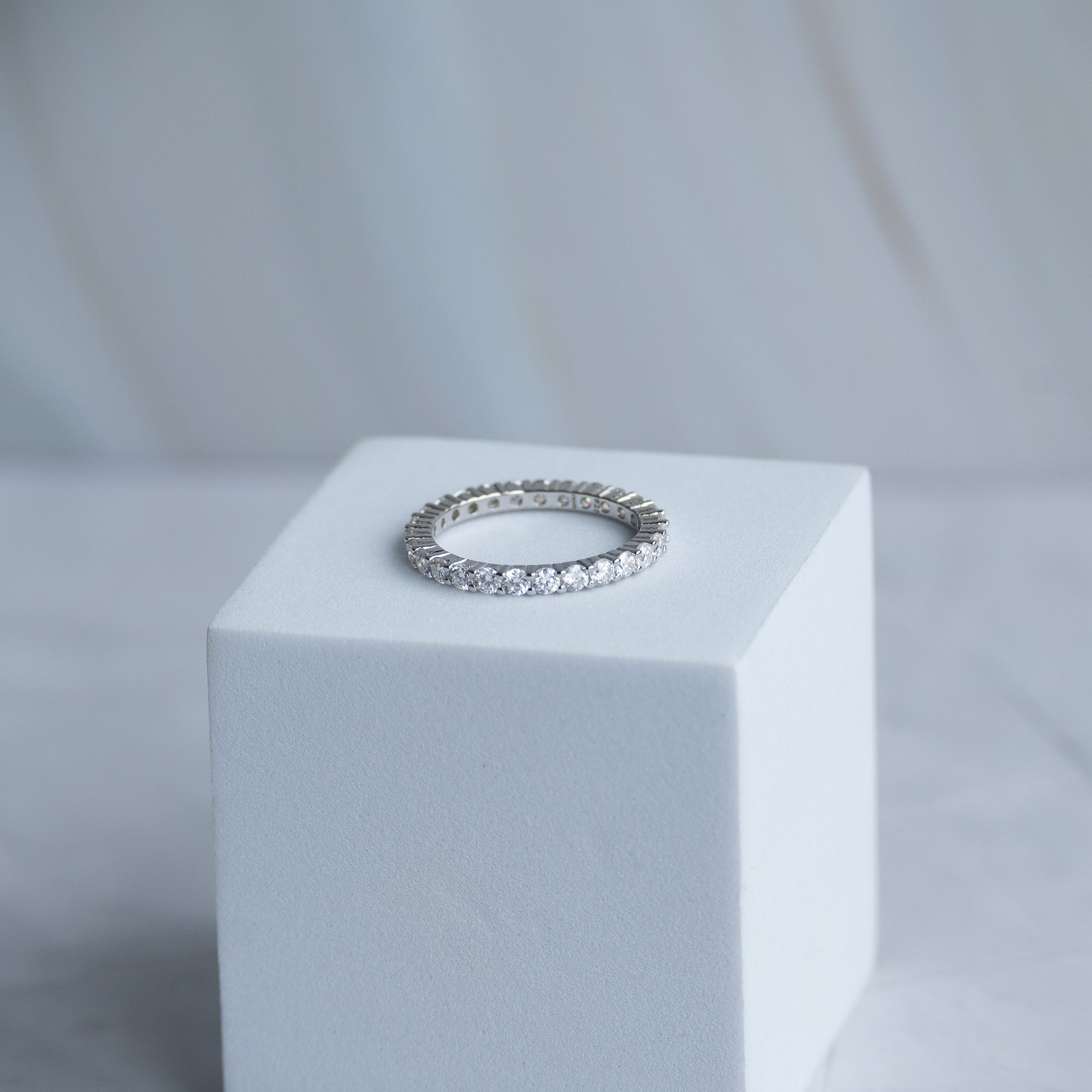 2.5 mm Moissanite Full Eternite Ring