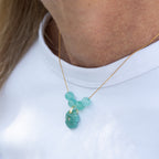 18ct Gold Plated Sterling Silver Four-Stone Slider Necklace with Flower or Pearl Pendant – 42cm / 45cm
