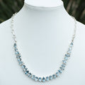 Sterling Silver Blue Topaz Statement Necklace & Free Matching Earrings Set
