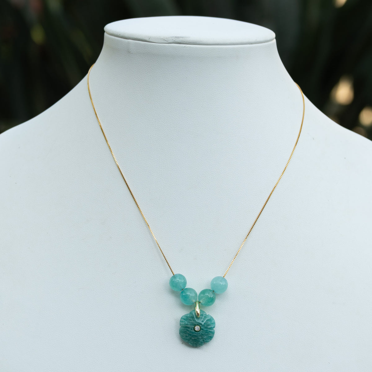 18ct Gold Plated Sterling Silver Four-Stone Slider Necklace with Flower or Pearl Pendant – 42cm / 45cm