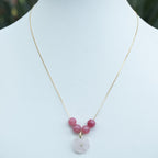 18ct Gold Plated Sterling Silver Four-Stone Slider Necklace with Flower or Pearl Pendant – 42cm / 45cm