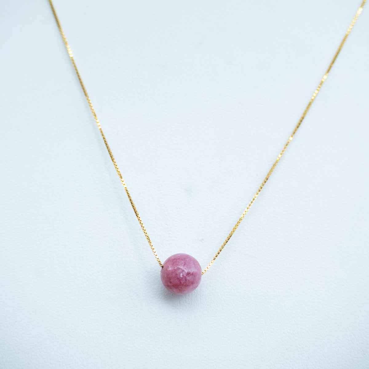 18ct Gold Plated Sterling Silver Semi-Precious Stone Slider Necklace – Blue, Pink or Green | 42cm / 45cm