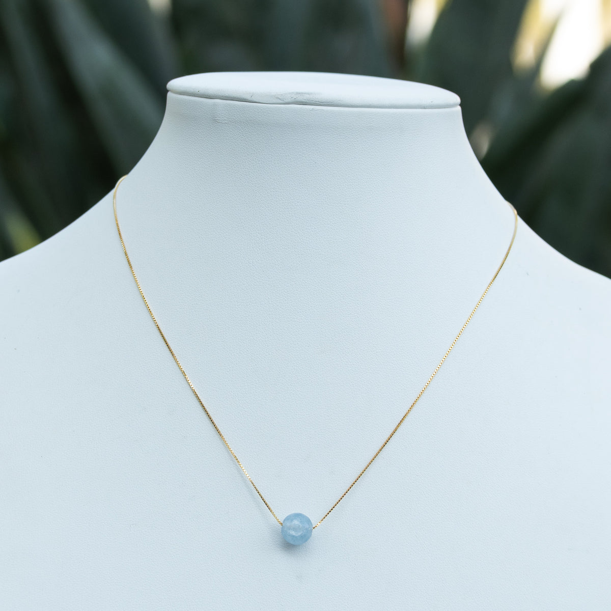 18ct Gold Plated Sterling Silver Semi-Precious Stone Slider Necklace – Blue, Pink or Green | 42cm / 45cm