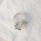 Sterling Silver Freshwater Pearl & Blue Topaz Statement Ring