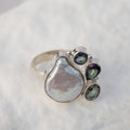 Sterling Silver Freshwater Pearl & Mystic Topaz Statement Ring