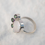 Sterling Silver Freshwater Pearl & Mystic Topaz Statement Ring