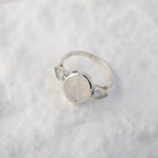 Sterling Silver Moonstone & Blue Topaz Three-Stone Ring