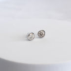 Sterling Silver Moissanite Tube-Set Stud Earrings – 1ct