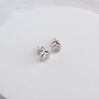 Sterling Silver Moissanite Tube-Set Stud Earrings – 1ct
