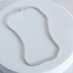 Sterling Silver Moissanite Tennis Necklace – 3mm Moissantes| 39cm