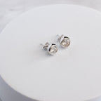 Sterling Silver Moissanite Tube-Set Stud Earrings – 1.6ct