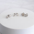 Sterling Silver Moissanite Tube-Set Stud Earrings – 1.6ct