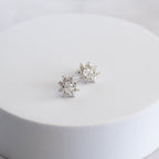 Sterling Silver Oval Moissanite Flower Stud Earrings – 1ct