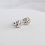 Sterling Silver Moissanite Flower Cluster Stud Earrings – 2.0ct