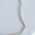 Sterling Silver Moissanite Tennis Necklace – 3mm Moissantes| 39cm