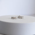 Sterling Silver Three-Stone Moissanite Stud Earrings – 3ct