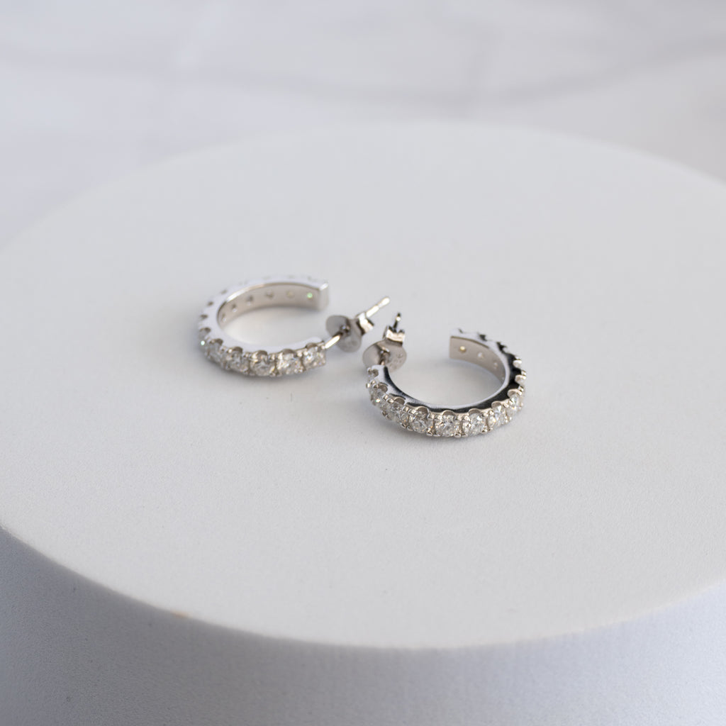 Sterling Silver Moissanite Hoop Earrings – 16mm | 1.56ct