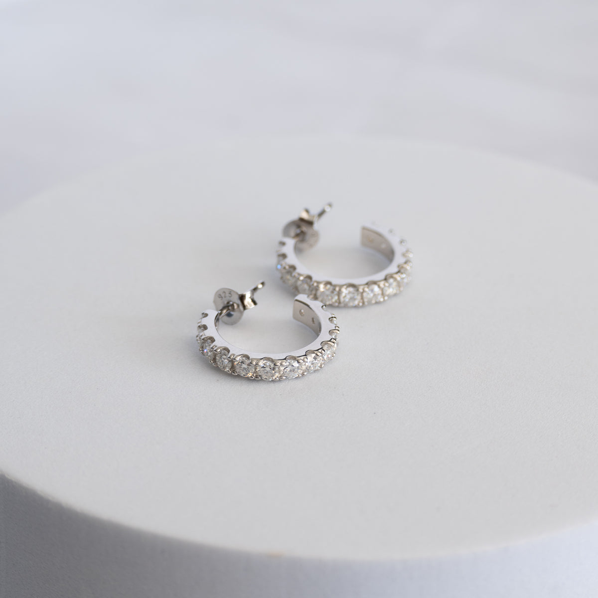 Sterling Silver Moissanite Hoop Earrings – 16mm | 1.56ct