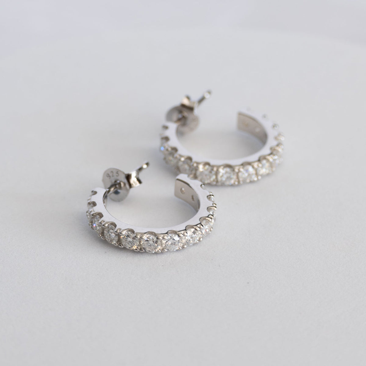 Sterling Silver Moissanite Hoop Earrings – 16mm | 1.56ct
