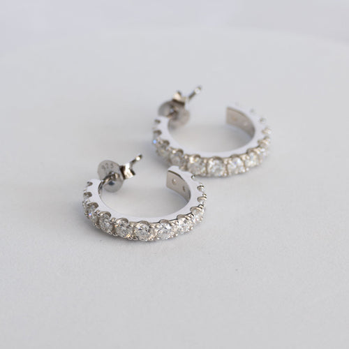 Sterling Silver Moissanite Hoop Earrings – 16mm | 1.56ct